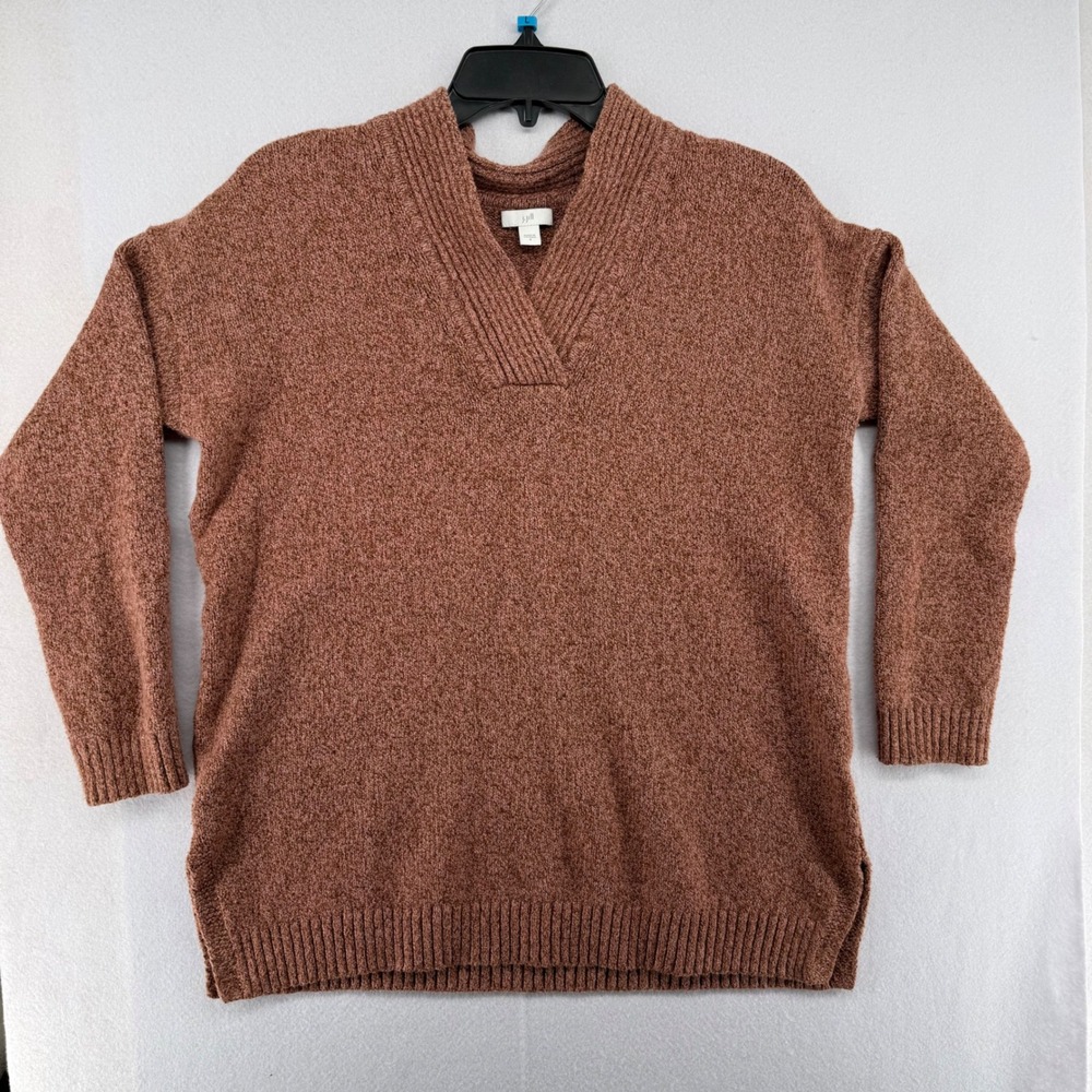 J. Jill Womens Terracotta Marled V-Neck Pullover Sweater Relaxed Fit S SSW229141